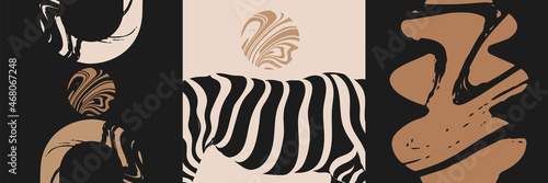 Vector hand drawn minimalistic illustration. Creative artwork set with geometric elements. Template for card, poster, banner, print for t-shirt, pin, badge, patch.