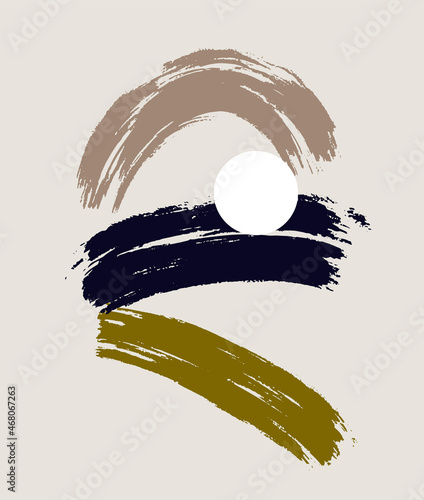 Vector hand drawn minimalistic illustration. Creative colorful artwork with textured background. Template for card, poster, banner, print for t-shirt, pin, badge, patch.