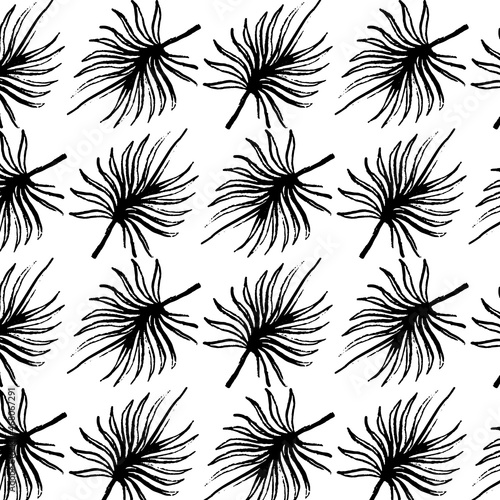 Vector pattern with  hand drawn illustration with floral elements . Creative artwork. Template for card, poster, banner, print for t-shirt, pin, badge, patch.