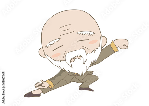 太極拳・ポーズをとる老人