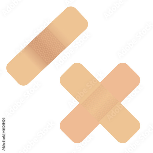 Set adhesive plaster for healthcare design. Medical treatment. Vector illustration. Stock image.
