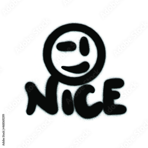 Graffiti Nice Smile Logo in black over white.