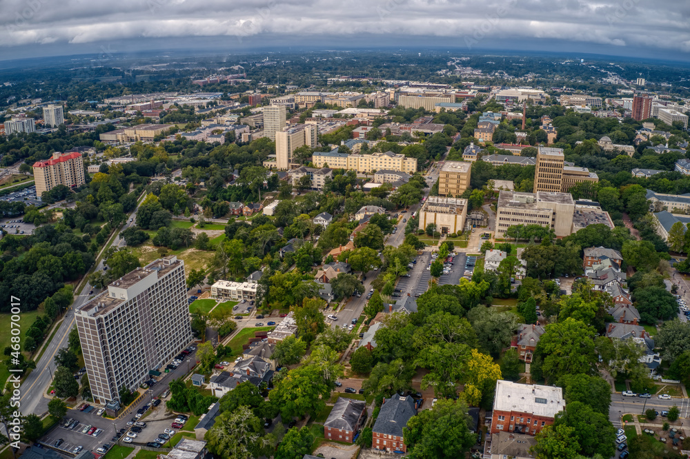 Aerial View of a large Public University in Columbia, South Carolina