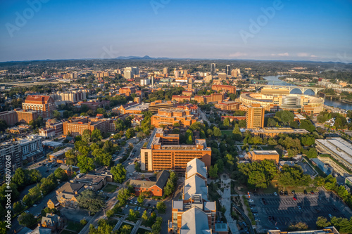 Aerial View of a large Public University in Knoxville, Tennessee photo