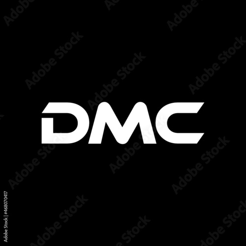 DMC letter logo design with black background in illustrator, vector logo modern alphabet font overlap style. calligraphy designs for logo, Poster, Invitation, etc. photo