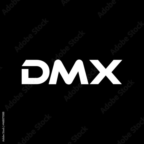 DMX letter logo design with black background in illustrator, vector logo modern alphabet font overlap style. calligraphy designs for logo, Poster, Invitation, etc. photo