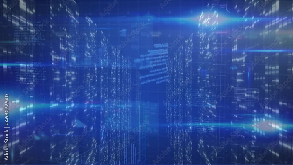 Animation of data processing over computer servers Animation of data processing over computer servers