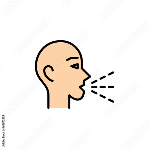 Person coughing. Pixel perfect, editable stroke icon