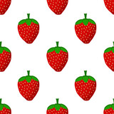 Cute strawberry seamless pattern vector on white Background design for kids, decorating, wallpaper, wrapping paper, fabric, backdrop