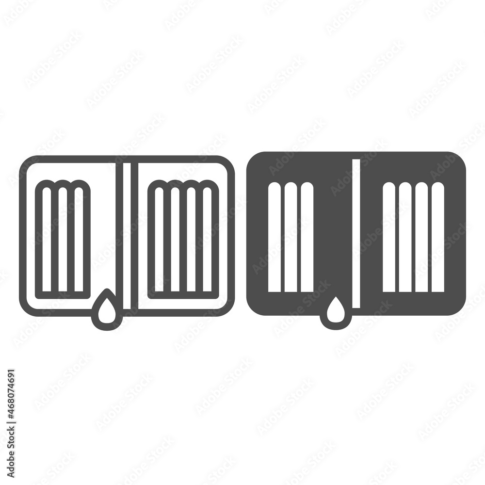 Open pencil case, school, office, college line and solid icon, education concept, pencilcase vector sign on white background, outline style icon for mobile concept and web design. Vector graphics. Open pencil case, school, office, college line and solid icon, education concept, pencilcase vector sign on white background, outline style icon for mobile concept and web design. Vector graphics.