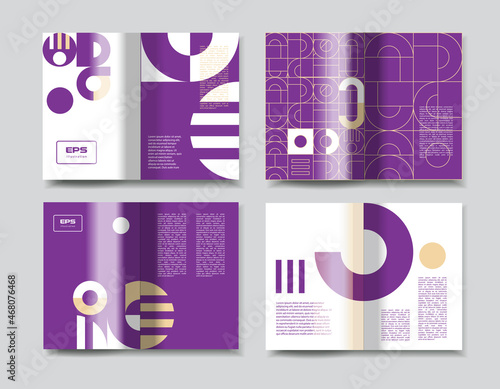 Booklet, brochure or teamlet template with design. A set of different backgrounds for print sheets.