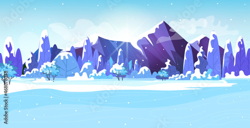 winter mountain snowy landscape background horizontal
