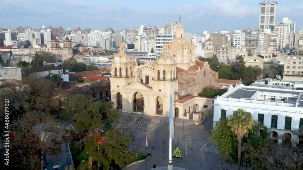 Aerial cityscape of Cordoba, Argentina with Cathedral of Nuestra Senora de la Asuncion in the focus Aerial cityscape of Cordoba, Argentina with Cathedral of Nuestra Senora de la Asuncion in the focus