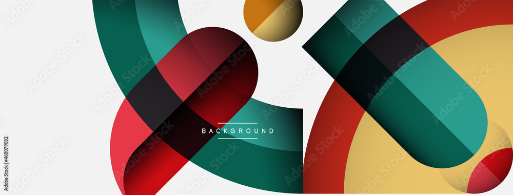 Geometric abstract background. Round shapes, circles, lines composition for wallpaper banner background or landing page Geometric abstract background. Round shapes, circles, lines composition for wallpaper banner background or landing page