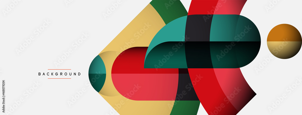Geometric abstract background. Round shapes, circles, lines composition for wallpaper banner background or landing page Geometric abstract background. Round shapes, circles, lines composition for wallpaper banner background or landing page