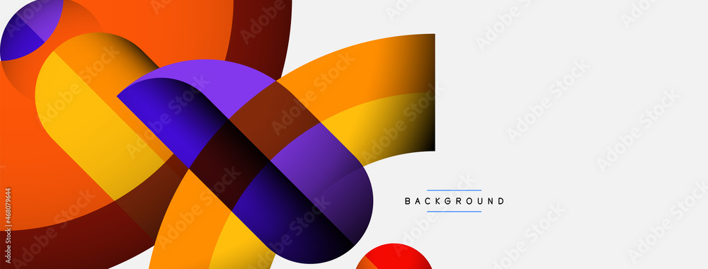 Geometric abstract background. Round shapes, circles, lines composition for wallpaper banner background or landing page Geometric abstract background. Round shapes, circles, lines composition for wallpaper banner background or landing page