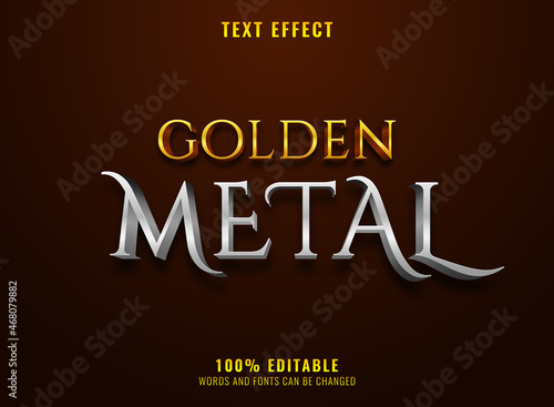 fantasy golden metal text effect