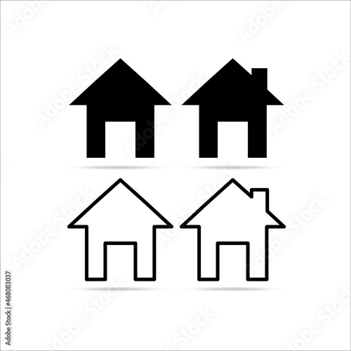 House icons set. Home icon collection. Real estate. Flat style houses symbols for apps and websites on white background 