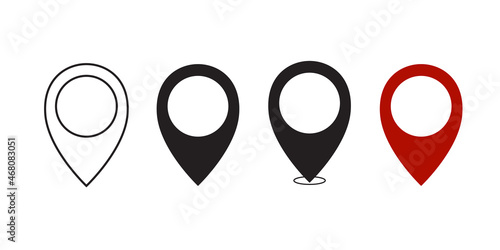 Set of map pin icons. Modern map markers. location pin sign. Vector icon isolated on white background 