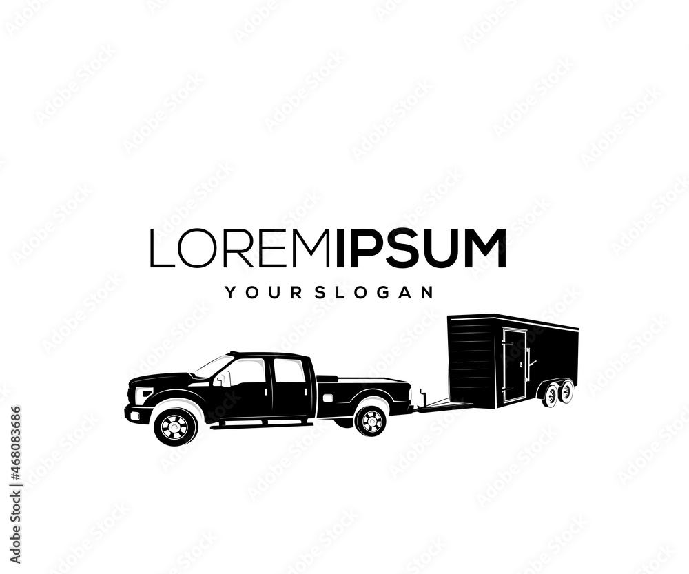 trailer car logo design icon silhouette