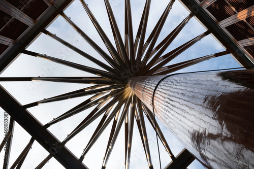 The so-called 'Umbrellas' as a roof construction in the covered shopping center Mosea Forum in the city center of Maastricht, the Netherlands photo