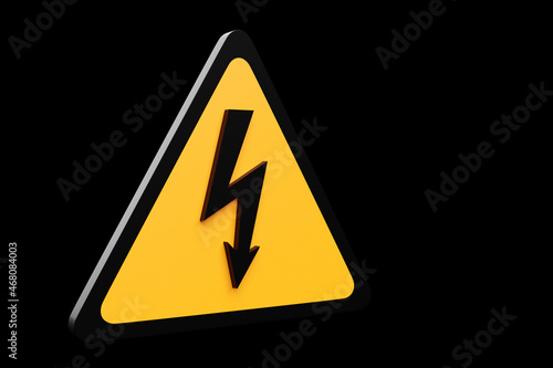 3D illustration high voltage icon, danger symbol on black isolated background Free Download 3D illustration high voltage icon, danger symbol on black isolated background - GFXLoad