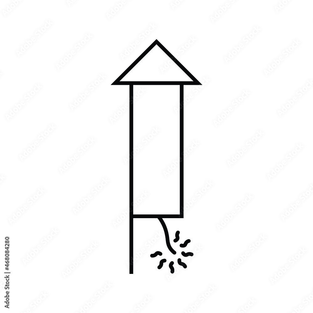 Firework rocket icon. New year's symbol collection contains silhouettes shapes and outline designs. Vector illustration isolated on white background. Firework rocket icon. New year's symbol collection contains silhouettes shapes and outline designs. Vector illustration isolated on white background.