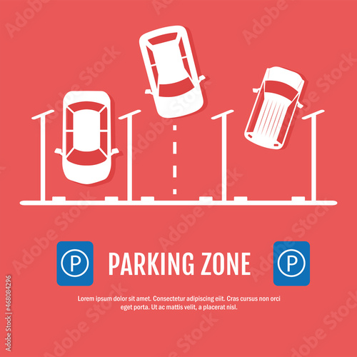 three cars parking zone
