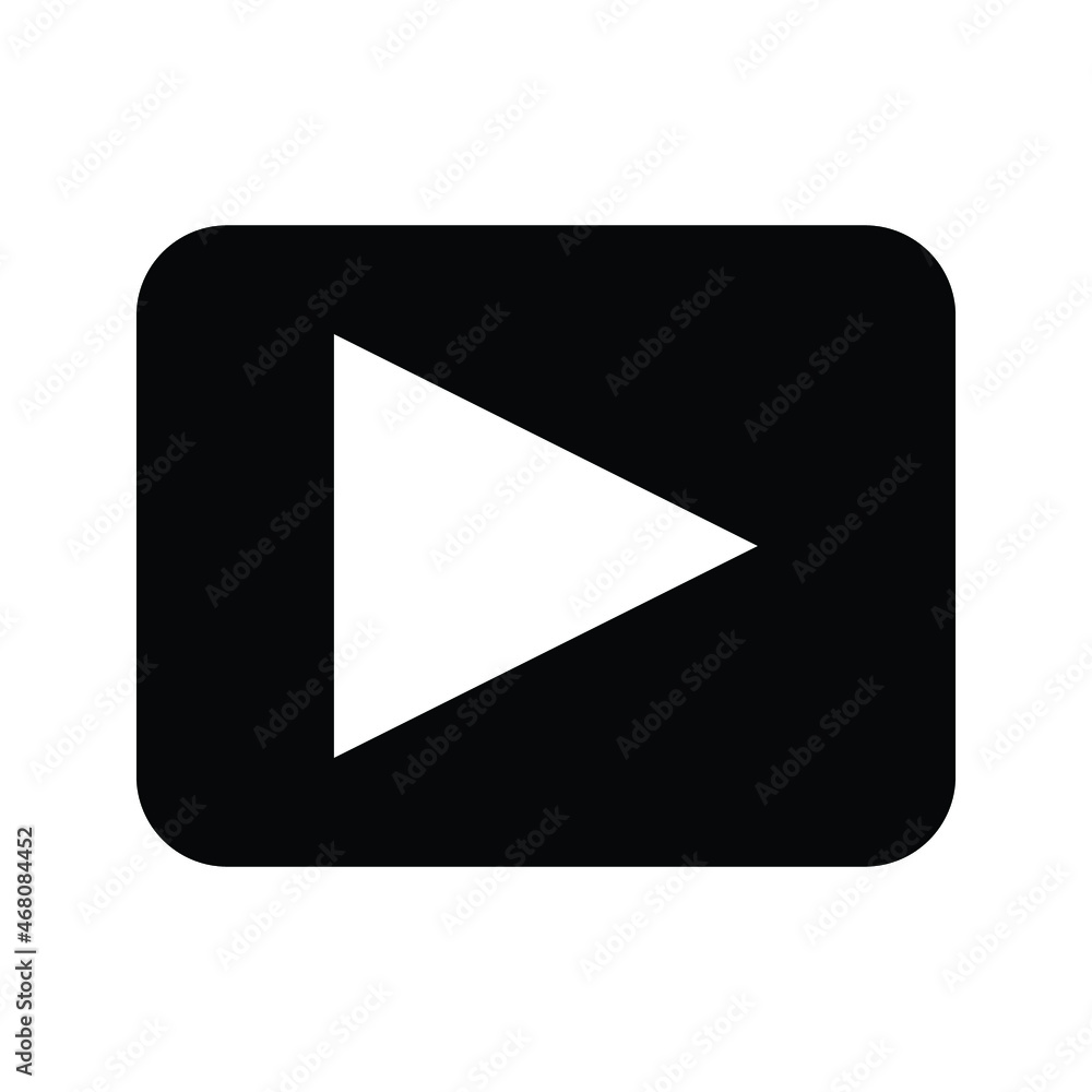Play button Vector icon. Video play button symbol vector illustration color editable. Play button Vector icon. Video play button symbol vector illustration color editable.