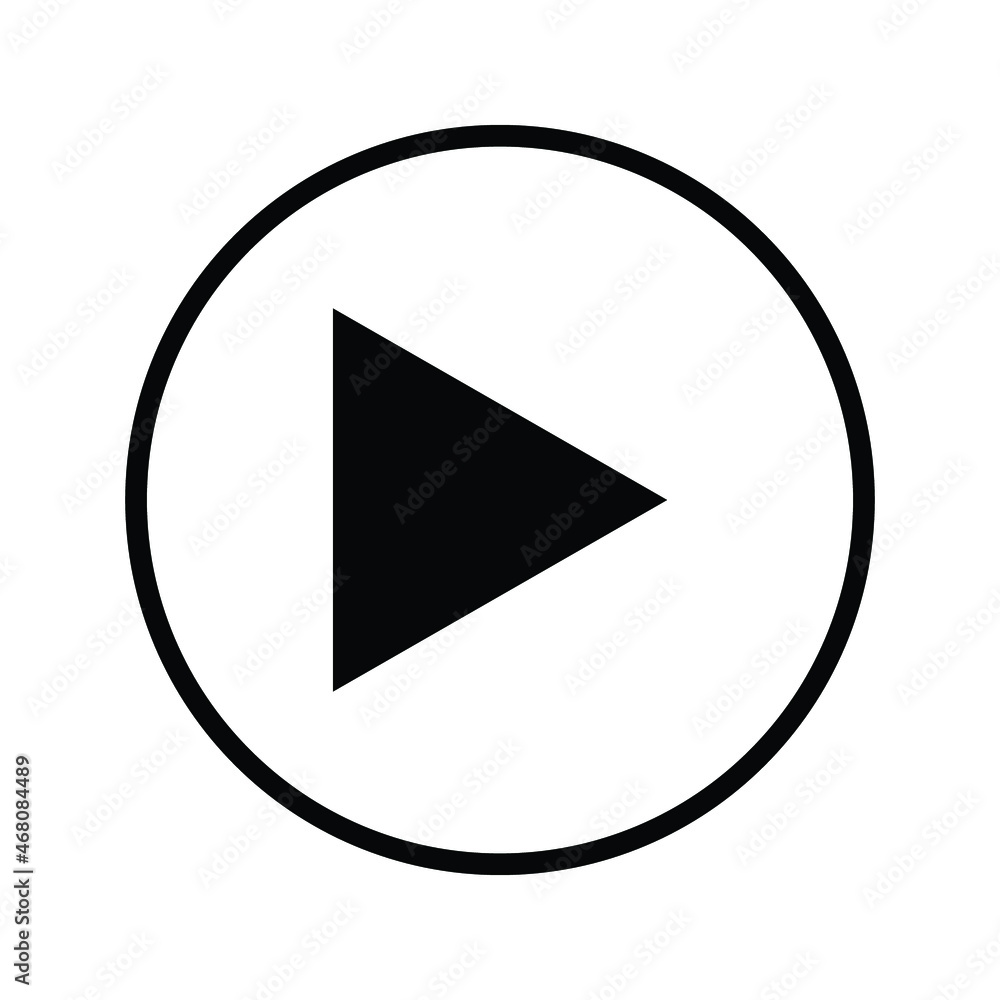 Play button Vector icon. Video play button symbol vector illustration color editable. Play button Vector icon. Video play button symbol vector illustration color editable.