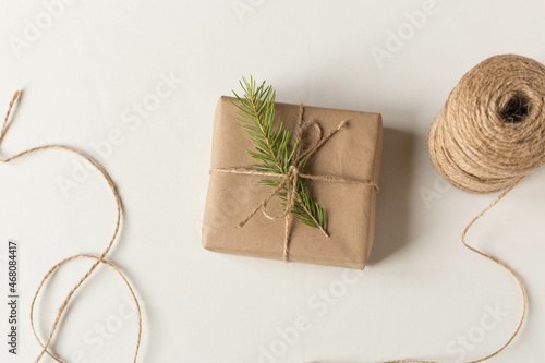 christmas gift isolated on white background decoration festive handmade