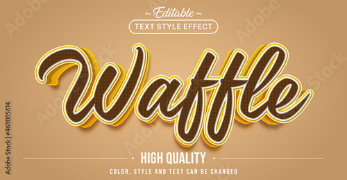 Editable text style effect - Delicious Waffle text style theme. photo