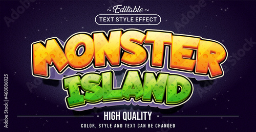 Editable text style effect - Monster Island text style theme.