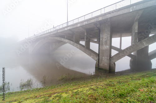 under the bridge with fog © denboma