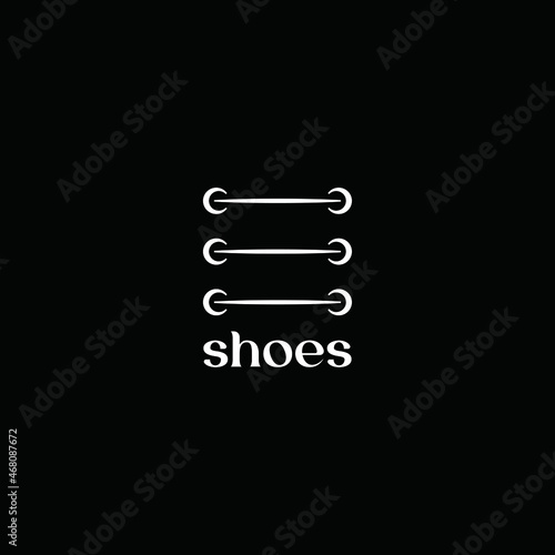 shoes brand logo with shoelace vector graphic