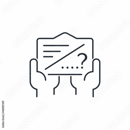 Service consultant. Clarification of new rules and regulations. Vector linear icon isolated on white background.