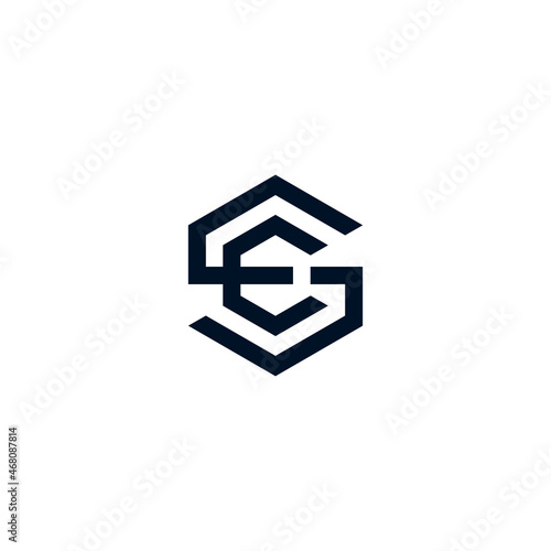 Abstract letter ES, SE logo design vector