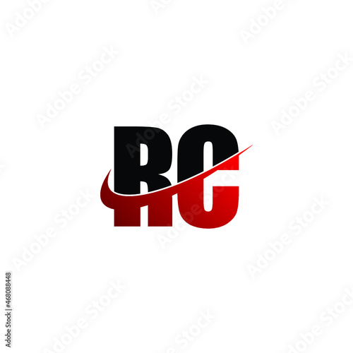Letter RC simple logo design vector