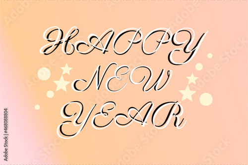 Happy New Year text Happy New Year card or banner and poster