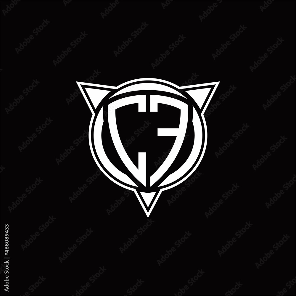 CF Logo monogram isolated with circle shape and three arrow design template CF Logo monogram isolated with circle shape and three arrow design template