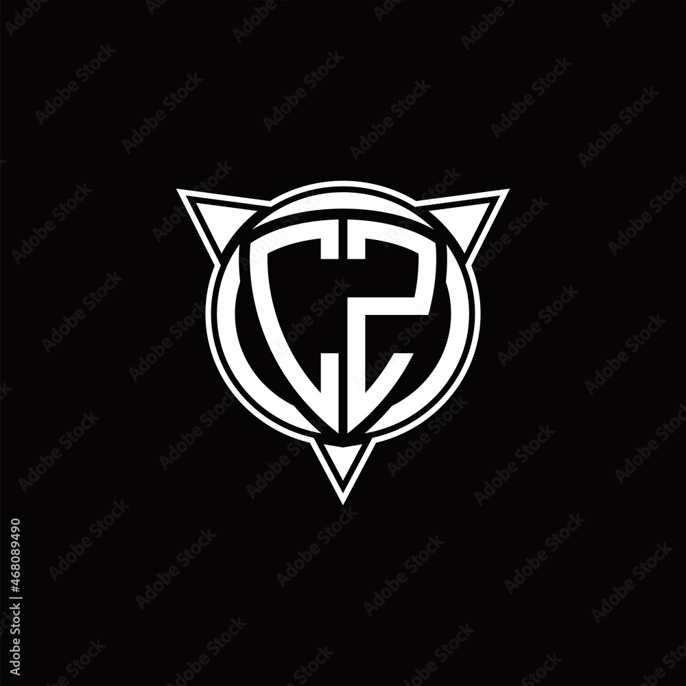 CZ Logo monogram isolated with circle shape and three arrow design template CZ Logo monogram isolated with circle shape and three arrow design template