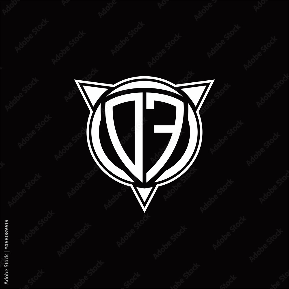DF Logo monogram isolated with circle shape and three arrow design template DF Logo monogram isolated with circle shape and three arrow design template
