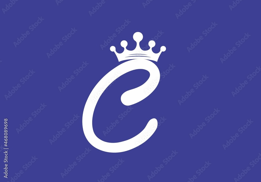 Colorful of letter C with crown Colorful of letter C with crown