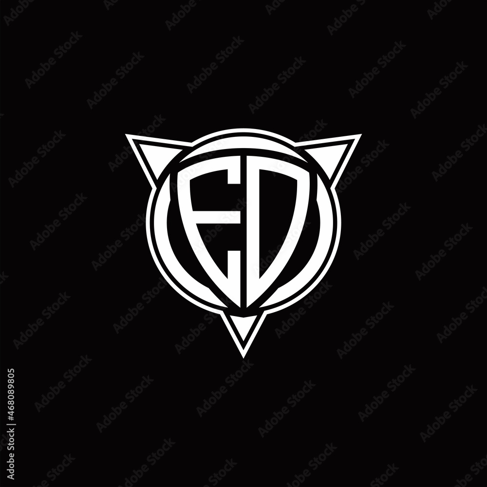 ED Logo monogram isolated with circle shape and three arrow design template ED Logo monogram isolated with circle shape and three arrow design template