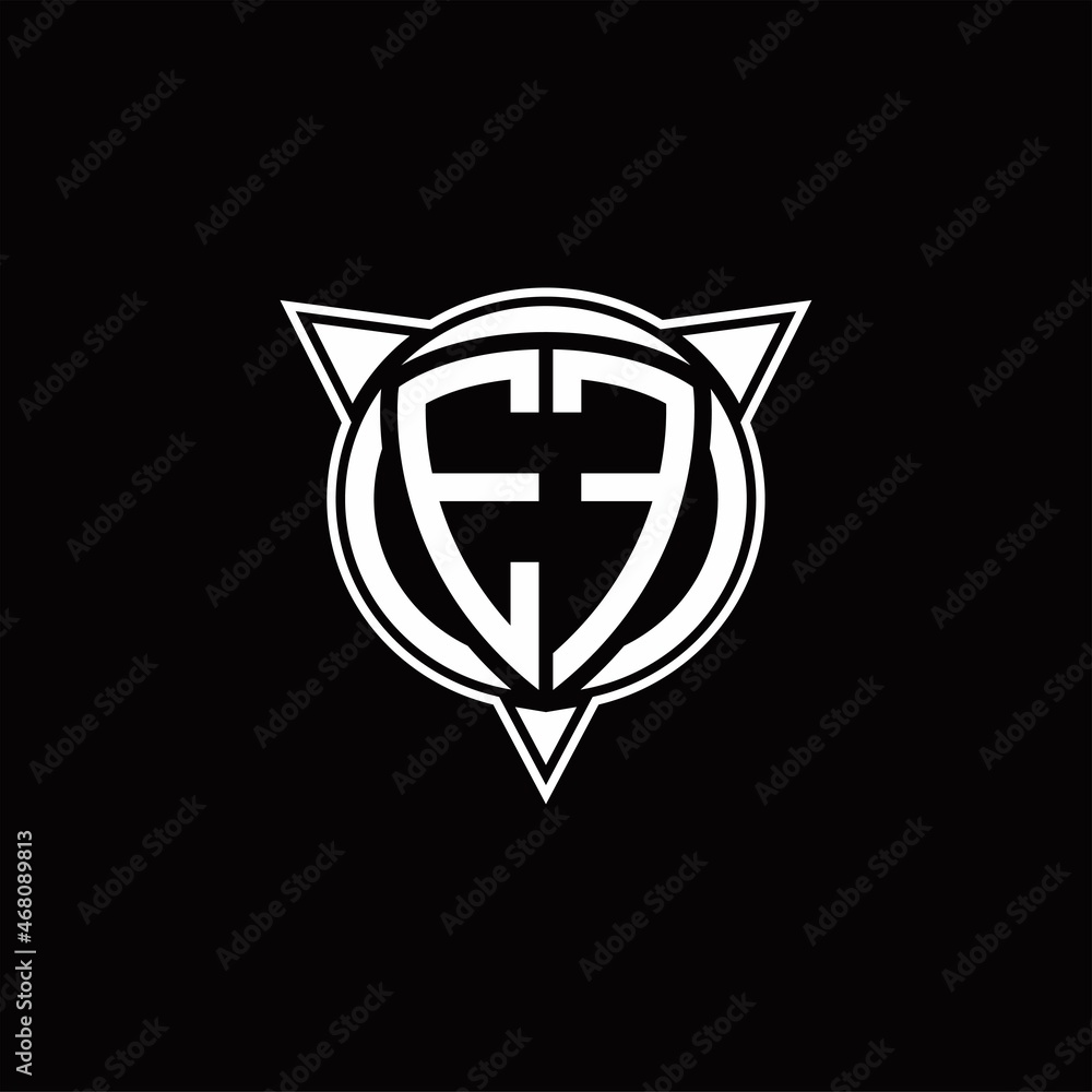 EF Logo monogram isolated with circle shape and three arrow design template EF Logo monogram isolated with circle shape and three arrow design template