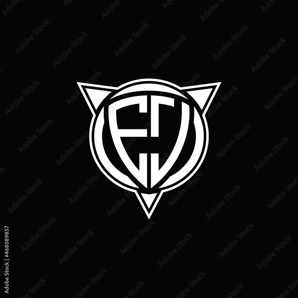 EJ Logo monogram isolated with circle shape and three arrow design template EJ Logo monogram isolated with circle shape and three arrow design template