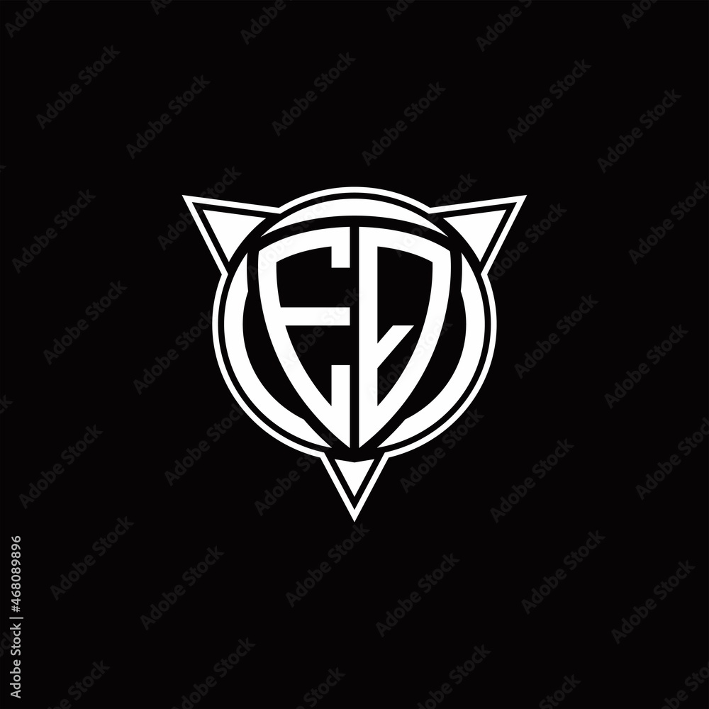 EQ Logo monogram isolated with circle shape and three arrow design template EQ Logo monogram isolated with circle shape and three arrow design template