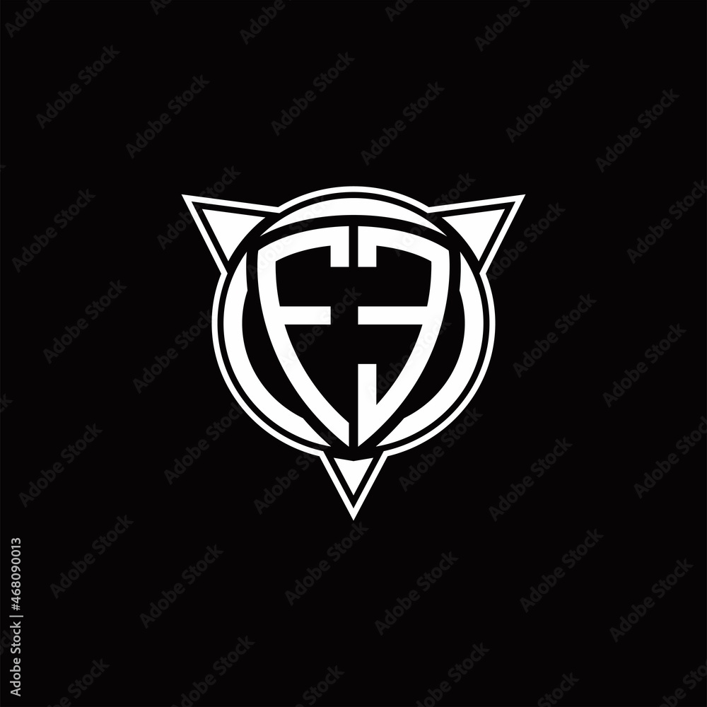 FE Logo monogram isolated with circle shape and three arrow design template FE Logo monogram isolated with circle shape and three arrow design template