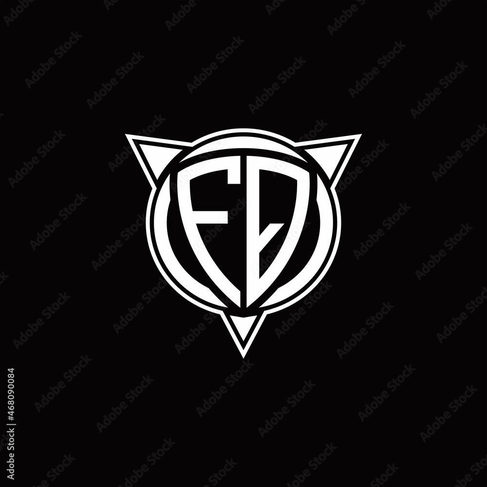 FQ Logo monogram isolated with circle shape and three arrow design template FQ Logo monogram isolated with circle shape and three arrow design template