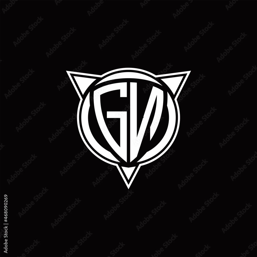 GN Logo monogram isolated with circle shape and three arrow design template GN Logo monogram isolated with circle shape and three arrow design template